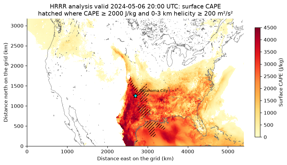 The walkthrough's first look at hrrr model output